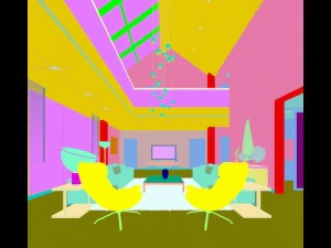 stylish avant-garde living room design 184 3D Model