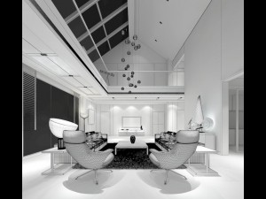 stylish avant-garde living room design 184 3D Модель
