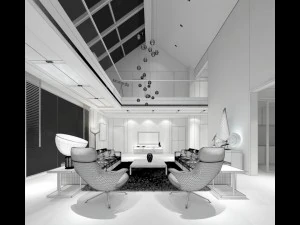 stylish avant-garde living room design 184 3D Model