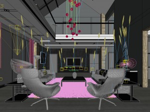 stylish avant-garde living room design 184 3D Модель