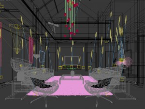 stylish avant-garde living room design 184 3D Модель