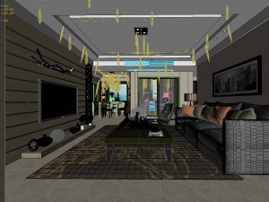 stylish avant-garde living room design 185 3D मॉडल