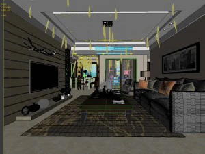 stylish avant-garde living room design 185 3D Model
