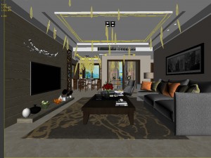 stylish avant-garde living room design 185 3D मॉडल