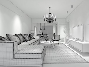 stylish avant-garde living room design 186 Model 3D