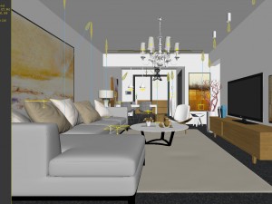 stylish avant-garde living room design 186 Model 3D