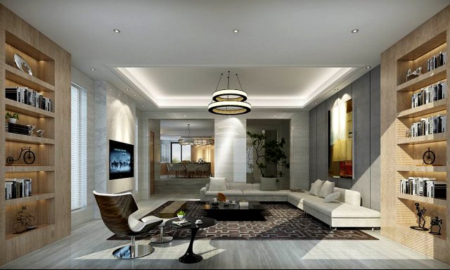 stylish avant-garde living room design 187 Modelo 3D .c4d .max .obj .3ds .fbx .stl .blend