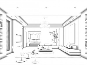 stylish avant-garde living room design 187 Modelo 3D