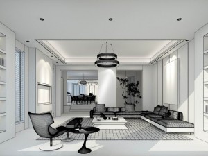 stylish avant-garde living room design 187 Modelo 3D