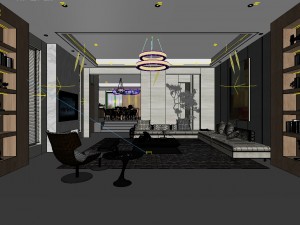 stylish avant-garde living room design 187 Modelo 3D