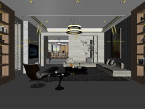 stylish avant-garde living room design 187 Modelo 3D