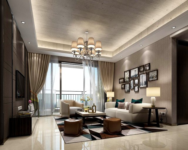 stylish avant-garde living room design 188 3D मॉडल .c4d .max .obj .3ds .fbx .stl .blend 