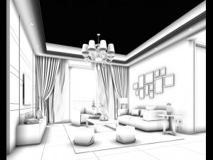 stylish avant-garde living room design 188 3D मॉडल