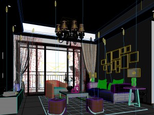 stylish avant-garde living room design 188 3D मॉडल