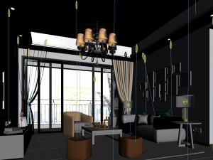 stylish avant-garde living room design 188 3D मॉडल