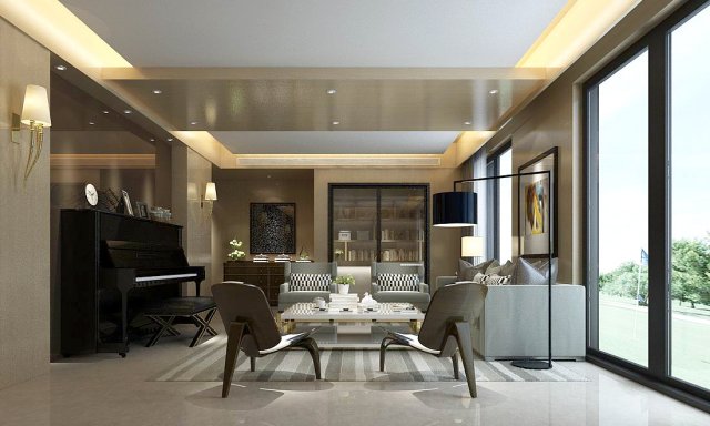 stylish avant-garde living room design 189 Modello 3D .c4d .max .obj .3ds .fbx .stl .blend 