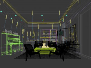 stylish avant-garde living room design 189 Modello 3D
