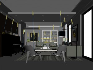 stylish avant-garde living room design 189 Modello 3D