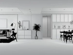 stylish avant-garde living room design 190 3D Model