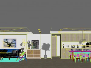 stylish avant-garde living room design 190 3D Model
