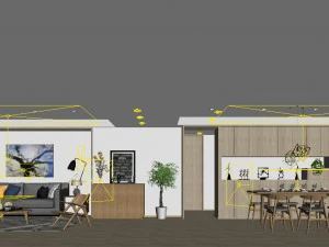 stylish avant-garde living room design 190 3D Model