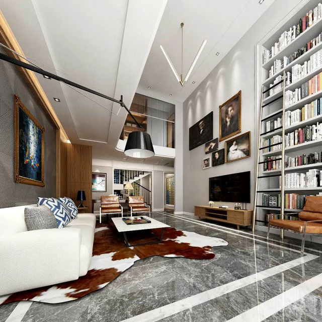 stylish avant-garde living room design 191 3D Model .c4d .max .obj .3ds .fbx .stl .blend