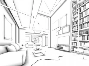 stylish avant-garde living room design 191 3D Model