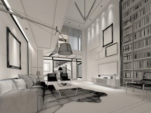 stylish avant-garde living room design 191 3D Model