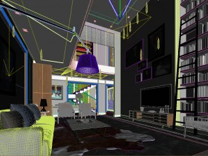 stylish avant-garde living room design 191 3D Model