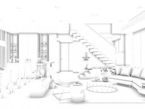 stylish avant-garde living room design 192 3D-Modell