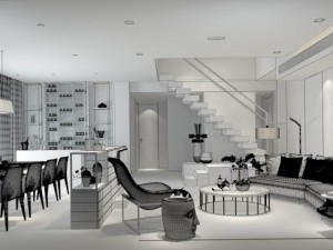 stylish avant-garde living room design 192 3D-Modell
