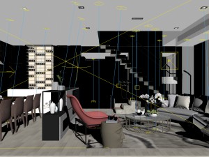 stylish avant-garde living room design 192 3D-Modell