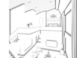 stylish avant-garde living room design 194 3D Model