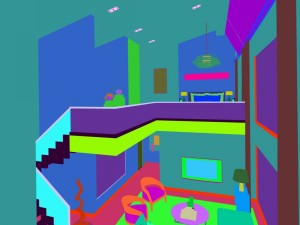 stylish avant-garde living room design 194 Modello 3D