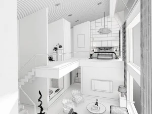 stylish avant-garde living room design 194 3D Model