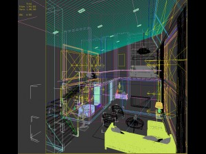 stylish avant-garde living room design 194 Modello 3D