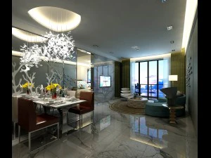 stylish avant-garde living room design 195 3D Model