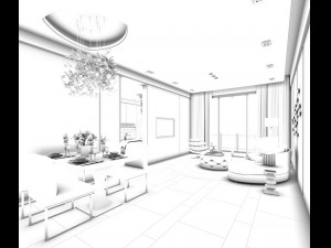 stylish avant-garde living room design 195 Modelo 3D