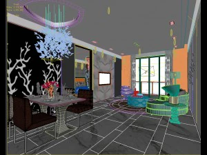 stylish avant-garde living room design 195 3D Model