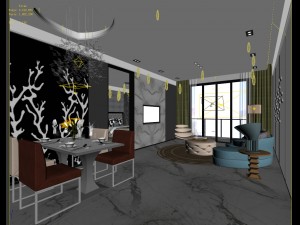 stylish avant-garde living room design 195 Modelo 3D