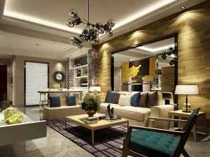 세련된 아방가르드 거실 디자인 197 3D 모델