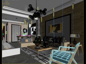 stylish avant-garde living room design 197 3D 模型