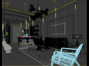 stylish avant-garde living room design 197 3D Model