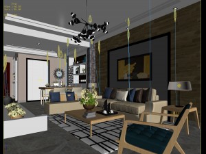 stylish avant-garde living room design 197 3D 模型