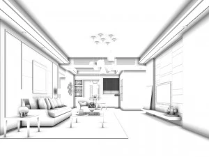 stylish avant-garde living room design 198 3D Model