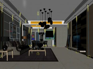stylish avant-garde living room design 198 3D Model