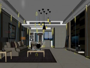 stylish avant-garde living room design 198 3D Model