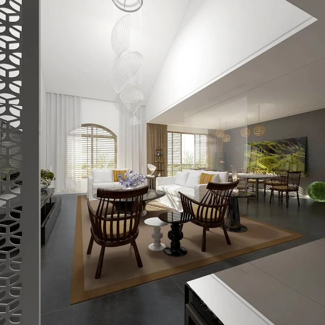 stylish avant-garde living room design 199 3D Model .c4d .max .obj .3ds .fbx .stl .blend 