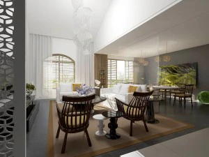 세련된 아방가르드 거실 디자인 199 3D 모델