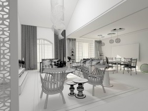 stylish avant-garde living room design 199 3D Model